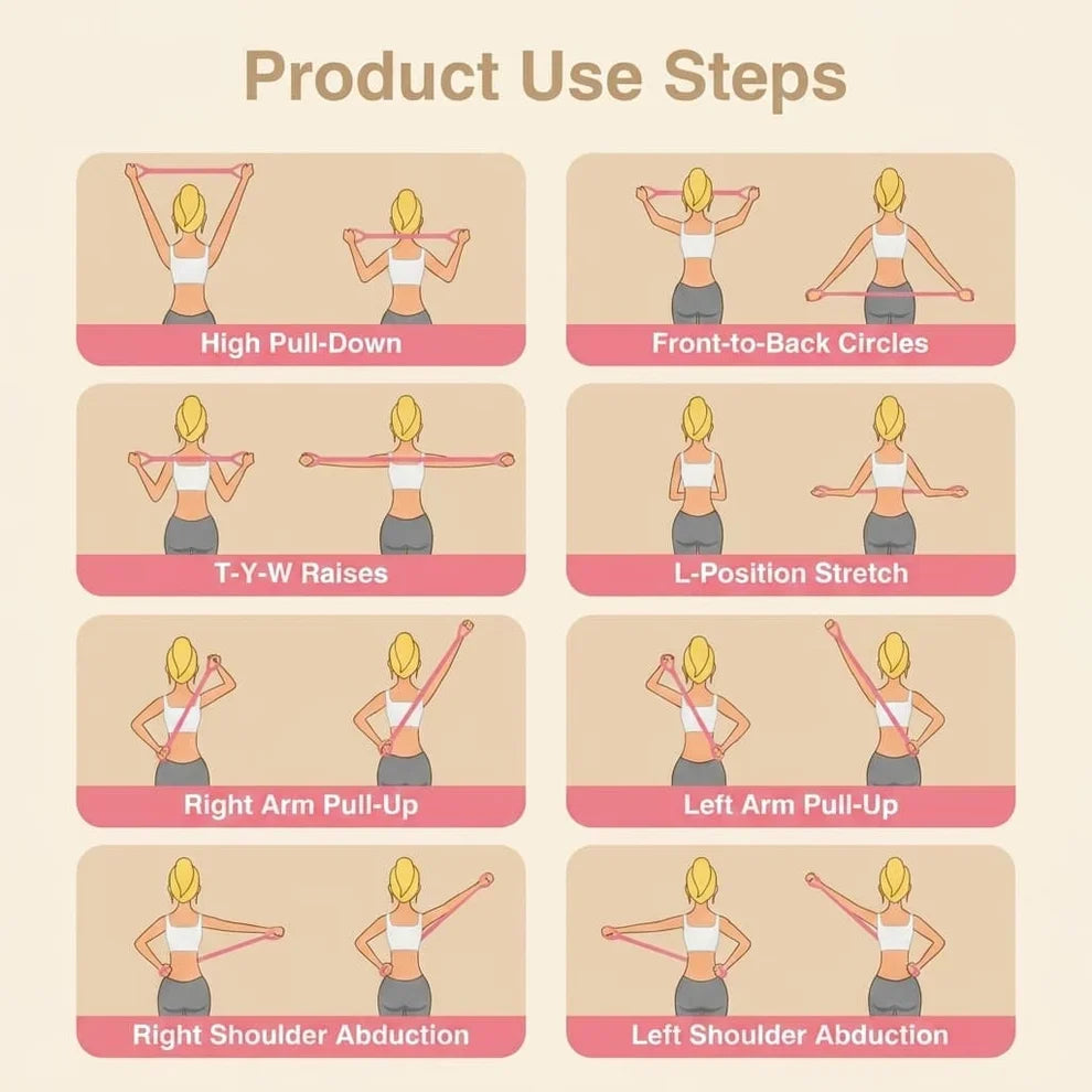 2 Bands Included — Dual Pack Figure 8 Exercise Bands in Purple and Pink